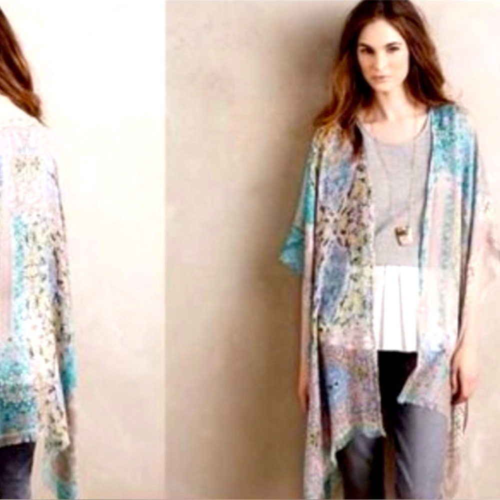 Anthropologie Petany Silk Wool Blend Kimono
